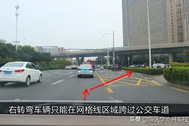 公交车道两种不同借道方式，一个时间限制一个位置限制，不能搞错图片