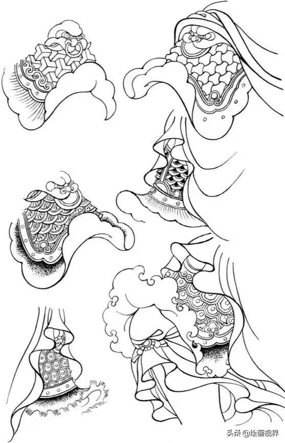 武将白描画法：从造型到线条，图解示范教你画，收藏起来临摹学习
