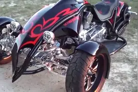 炫酷的倒三轮摩托车，比庞巴迪还帅气，上路绝对回头率爆表视频封面