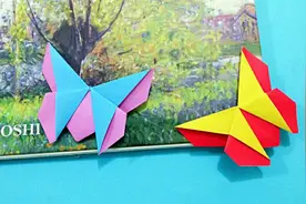 漂亮又实用的折纸蝴蝶书签，步骤真的很简单，学生们都用得上