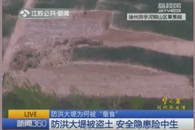 防洪大堤被盗土 无本厚利：一吨土价值30多元图片