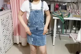 孩子穿小的背带裤秒变时尚背带裙，剪一剪缝一缝再穿一年没问题！