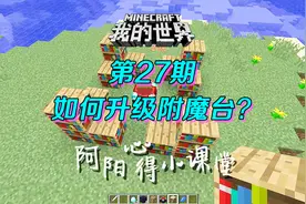 我的世界阿阳小课堂27：怎样升级附魔台？只需要15个书架就够了！视频封面
