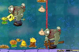 植物大战僵尸益智模式：气球僵尸偷脑子 巨人僵尸踩植物