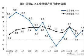 统计局：4月份煤炭进口明显回落，价格有所下跌图片