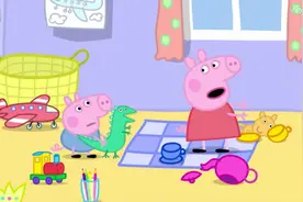 佩奇和乔治的卧室划分地盘，谁也不能跨过界限，邮递员来送信了！