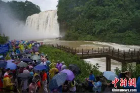 贵州黄果树瀑布进入丰水期吸引大批游客图片