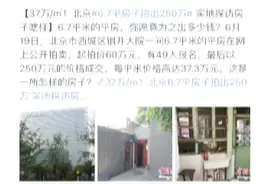 37万/㎡！北京6.7平房子拍出250万！邻居：最多一天来50人看房视频封面