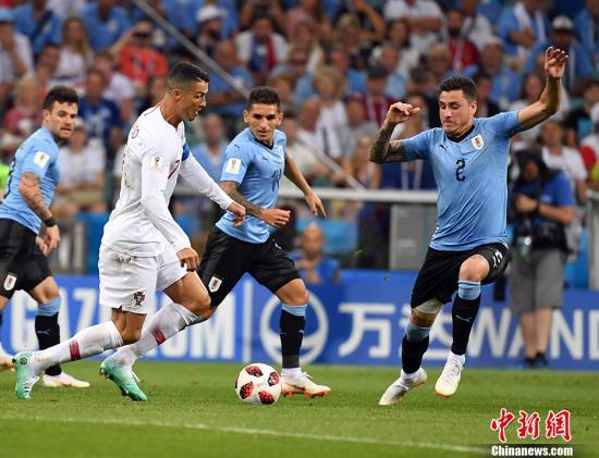 乌拉圭2：1葡萄牙晋级8强 C罗告别俄罗斯