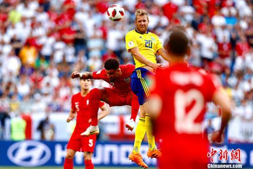 马奎尔阿里头球建功 英格兰2:0瑞典晋级世界杯四强