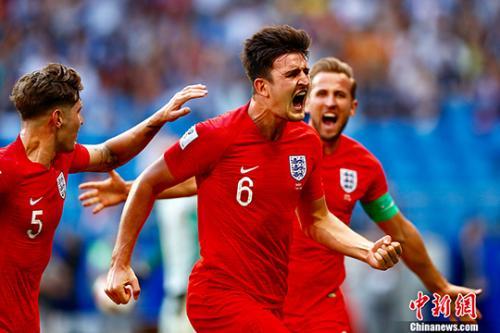 马奎尔阿里头球建功 英格兰2:0瑞典晋级世界杯四强