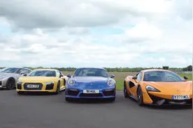 911 GT-R 570S R8，四款超跑比加速，弹射起步的瞬间差距真明显