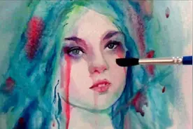 法国画家唯美水彩画插画——海的女儿，美人鱼海蓝发色简直太美了视频封面