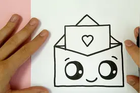 收到一封可爱的情书！跟我学画一只卡哇伊的信封吧！卡通画简笔画