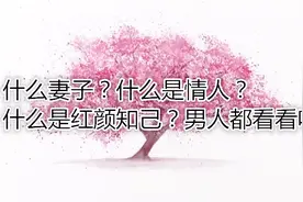 什么妻子？什么是情人？什么是红颜知己？男人都看看吧视频封面