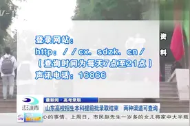 山东高校招生本科提前批录取结束，两种渠道可查询视频封面