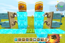 迷你世界教学；在冒险模式，制作这样的门，野怪再也进不来了！