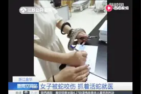能不能给蛇一点面子！年轻姑娘被蛇咬竟然淡定抓着蛇一起就医！视频封面