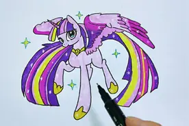 儿童学画画基础入门，简笔画教程视频，小马保利之紫悦的简单画法视频封面