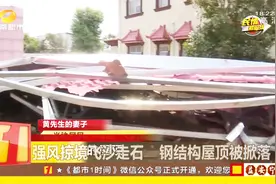 8级强风掠境飞沙走石 钢结构屋顶被整体掀翻 竟飞出数10米远！视频封面