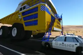 BeamNG：看巨无霸卡车无力碾压警车，简直不能太爽！视频封面