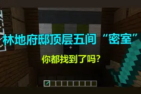 我的世界Minecraft：林地府邸顶层5间“密室”，你都找到了吗？