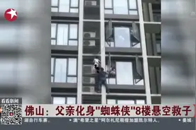 佛山8岁男孩爬出8楼窗外命悬一线，父亲救仔心切化身“蜘蛛侠”视频封面