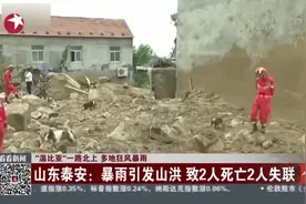 揪心！暴雨引发山东泰安山洪发生 已致2人死亡 2人失踪视频封面