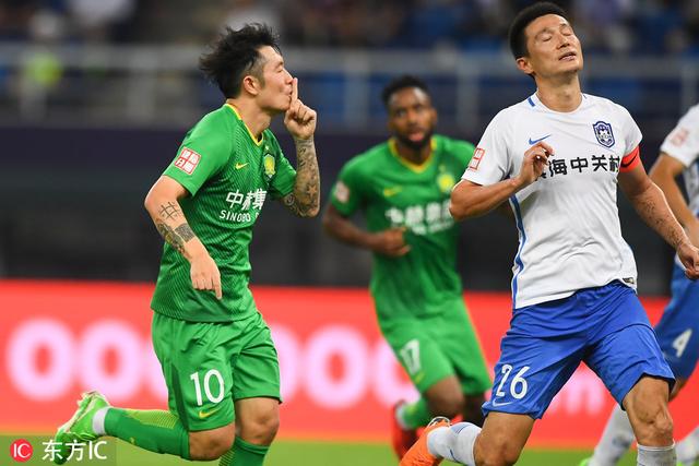 天津泰达2-5北京中赫国安 奥古戴帽张稀哲加冕队史射手王