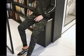 卫衣男长袖圆领秋季韩版修身潮流迷彩春秋款休闲运动套装两件套图片