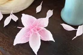 手工花园之3：掐指一算，一分钟学会褶皱纸桃花，桃花运自然来视频封面