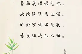 「央视荐诗」9月7日：“醉卧沙场君莫笑，古来征战几人回”图片