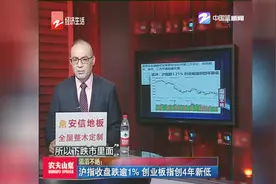 沪指收盘跌逾1%，创业板指创4年新低视频封面