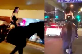 上海市中心深夜一女子骑马奔驰警方介入调查 网友：炒作视频封面