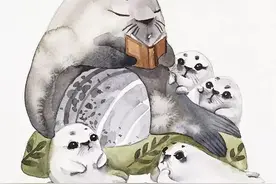 水彩｜温馨而感人的动物插画图片