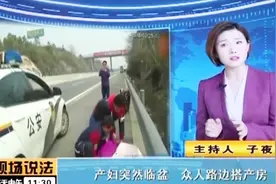 高速公路上，产妇突然临盆，众人路边帮忙进行接生视频封面