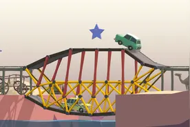 《桥梁构造者》第二大关1-5攻略解说 手机电脑都能玩的益智小游戏