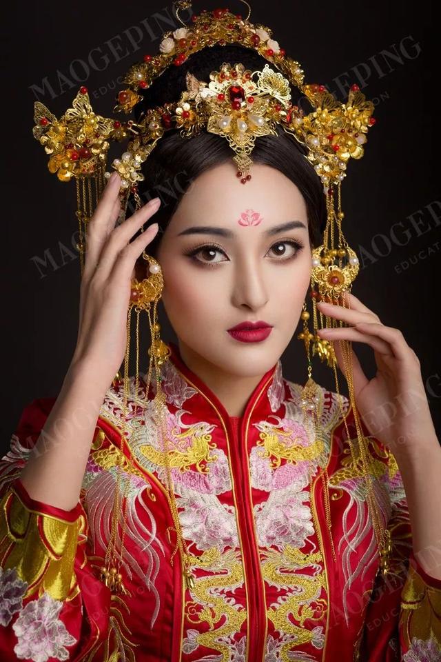 (附中式新娘造型技巧)(结婚发型图片 新娘中式) - 冷求网