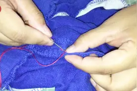 宝宝开裆裤缝合很简单，只需一步，简单缝补看不出一点痕迹