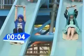 冲关我最棒：小姐姐cos初音，穿小裙子戴假发来闯关！