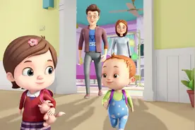 益智动画童谣儿歌，3D小宝贝和姐姐一起去上学！视频封面