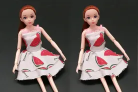 芭比娃娃的衣服太少了，简单手工DIY一件连衣裙，穿上真漂亮