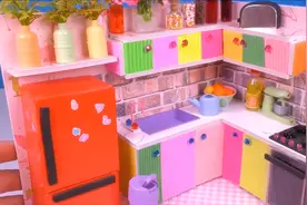 创意DIY 功能齐全的迷你小厨房 梦幻系粉红主题色调