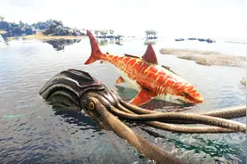 方舟恐龙游泳比赛-巨型章鱼VS巨齿鲨 给你新鲜好看视频封面