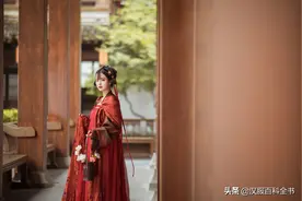 汉服写真摄影红色齐胸襦裙，古风汉服搭配建筑实在太好看哦图片