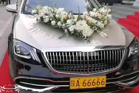 西安黄牌五连号，顶级豪车配靓号，豪车经常被人借走当婚车图片