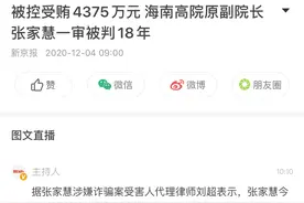 “身家百亿”海南高院女副院长张家慧获刑18年图片