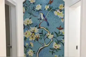 玄关装饰画挂画#马赛克剪画#拼图背景墙新中式风集合图片
