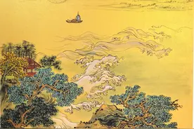 王丽红鍾秀一组金笺山水图（春夏秋冬）图片