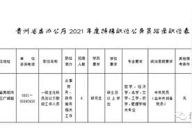 贵州省委办公厅2021年特殊职位公务员招录工作简章图片